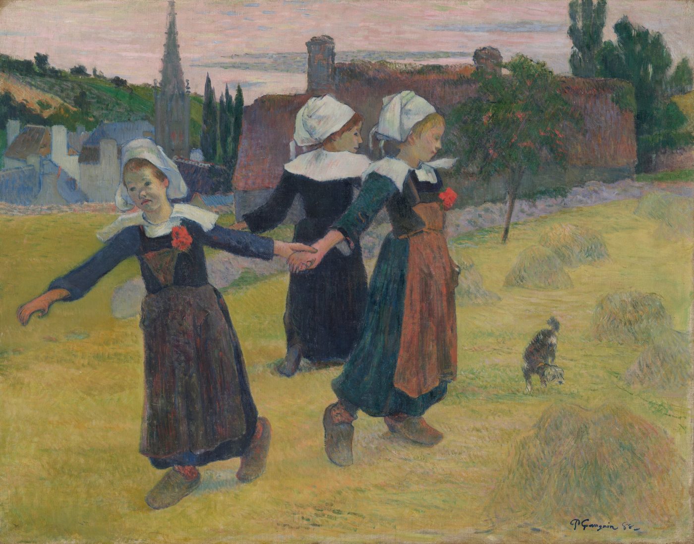 Paul Gauguin, Jóvenes bretonas bailando, Pont-Aven (1888)